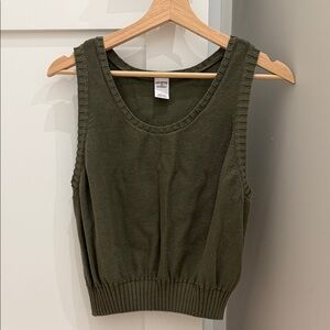 Melrose and Market Dark Green Knit Tank Top